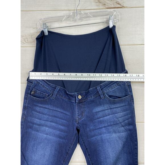 KanCan Maternity Jeans Sz 13/30 Dark Wash Stretch Denim Distressed Skinny Leg - Picture 3 of 11